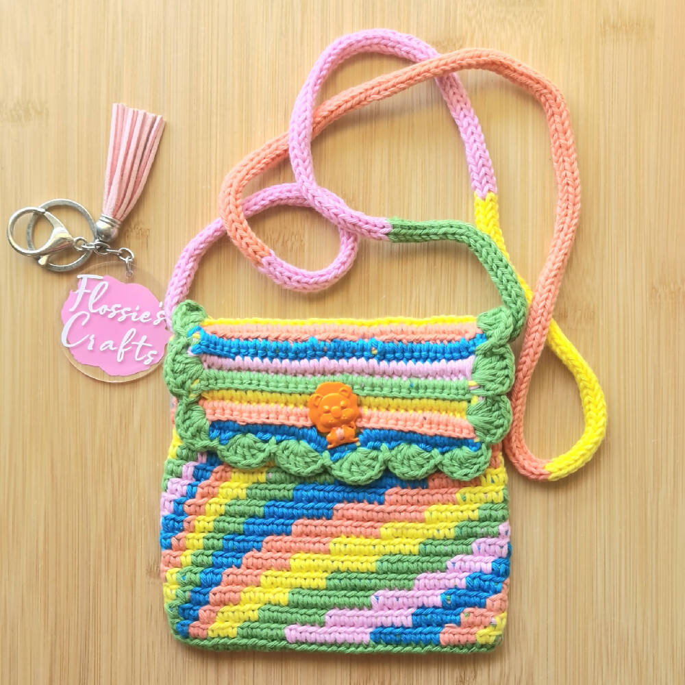 Crocheted Girl's Rainbow bag