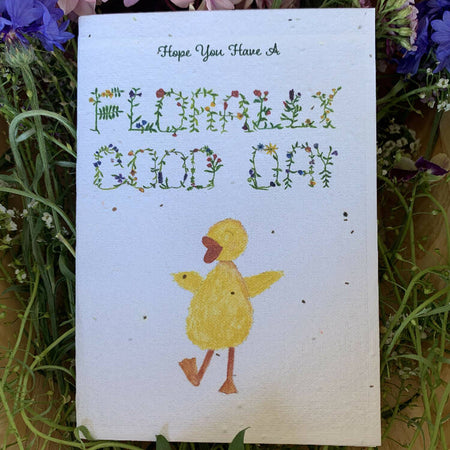 Florally Good Day Birthday-Thank you Seeded Paper Greeting Card