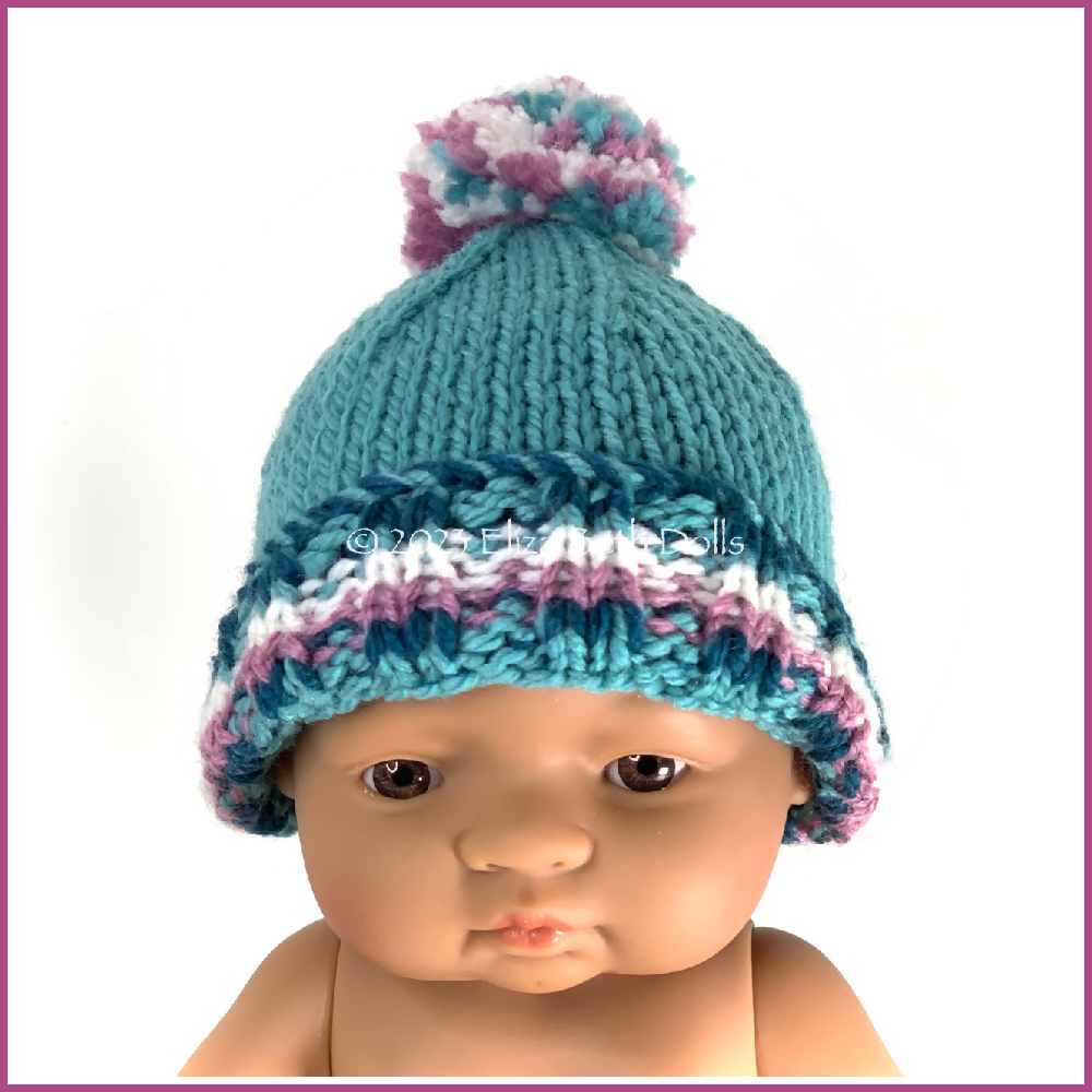 32cm Beanie hat PDF digital pattern, ElizaBethDolls, Eliza Beth Dolls, Australia, 6