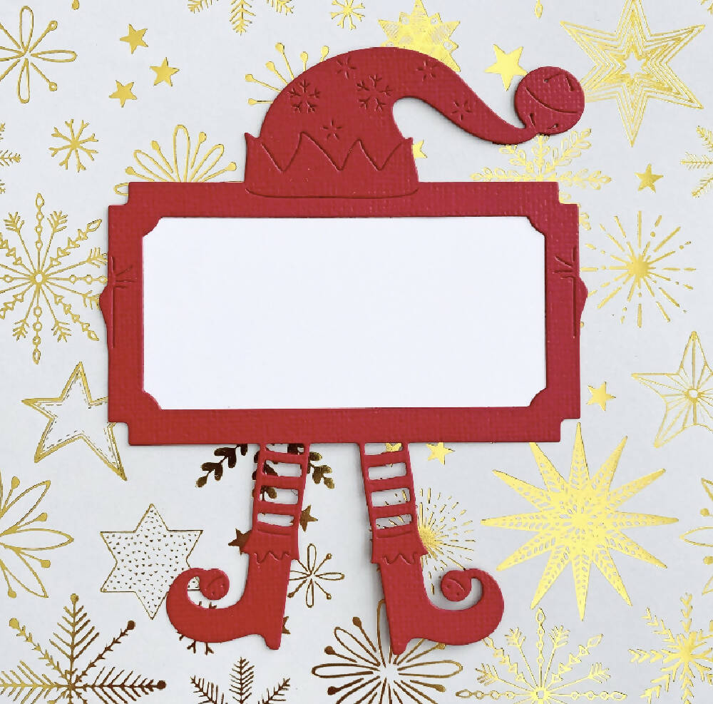 Elf gift tags, Christmas gift wrapping. Red or Green.