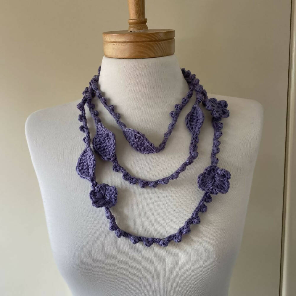 Handmade lightweight crochet necklace