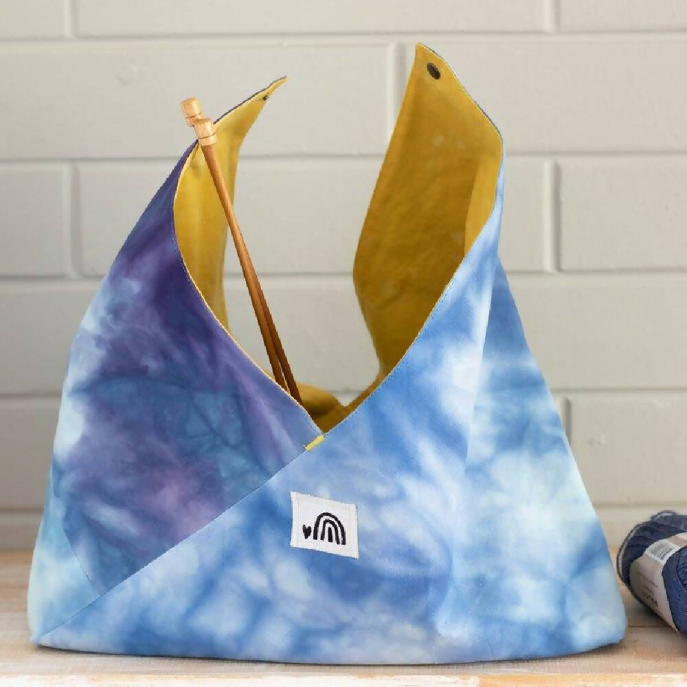 Ice Dyed Japanese style Bento Bag/Origami Bag