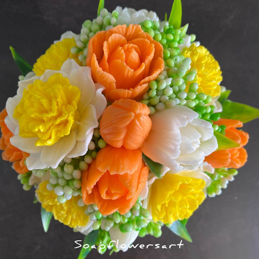Soaps flowers arrangement, bouquet.