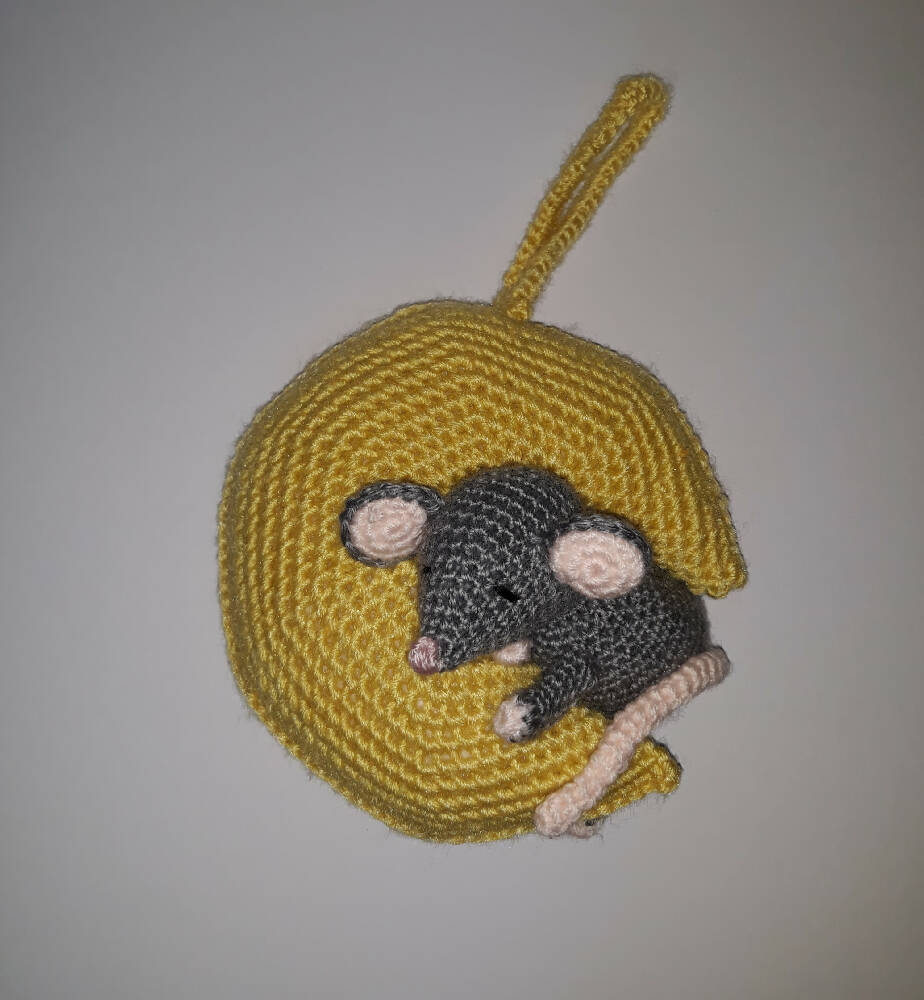 SALE Handmade crochet mouse moon baby mobile