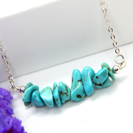 Turquoise Necklace,Turquoise Bar Necklace,December Birthstone Necklace