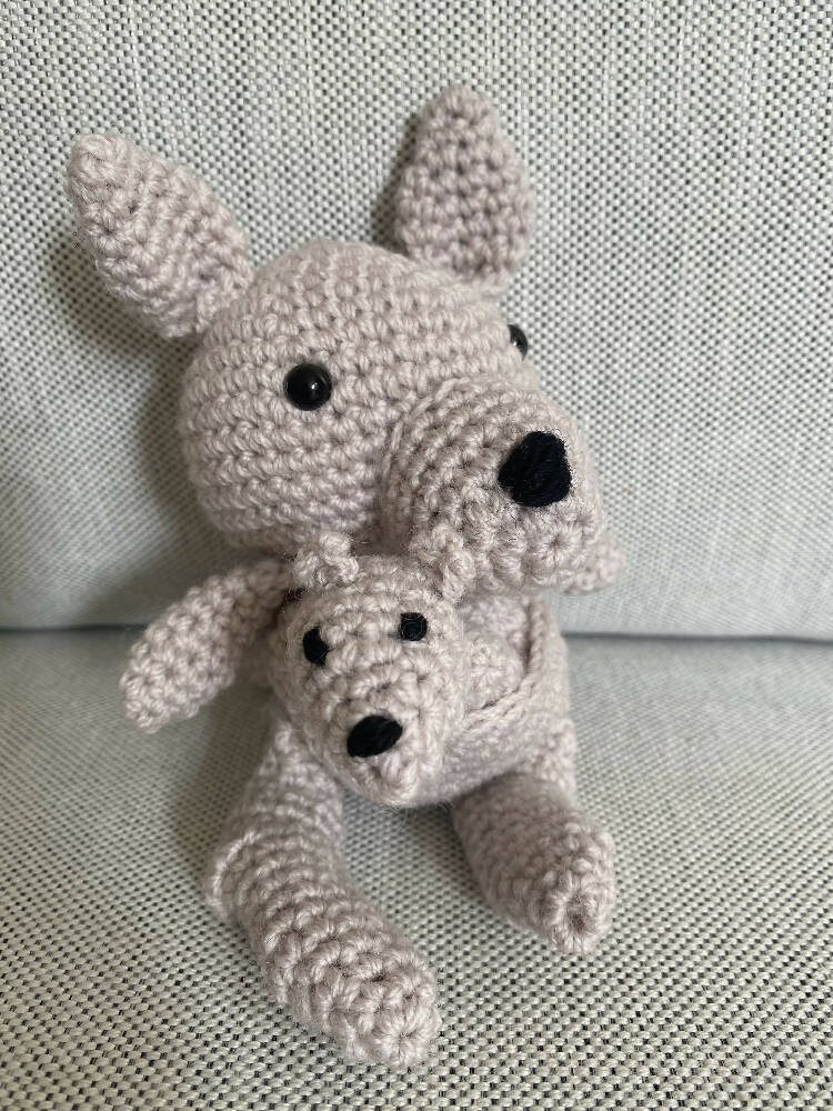 Kangaroo & Joey - crocheted toy