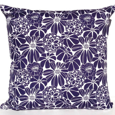 Blue and white floral cushion cover