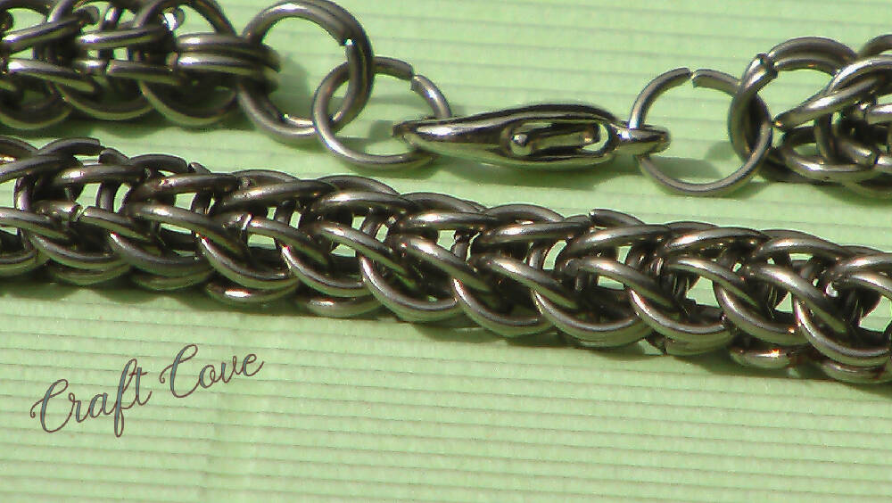 Bracelet Silver Chainmail in Persian weave