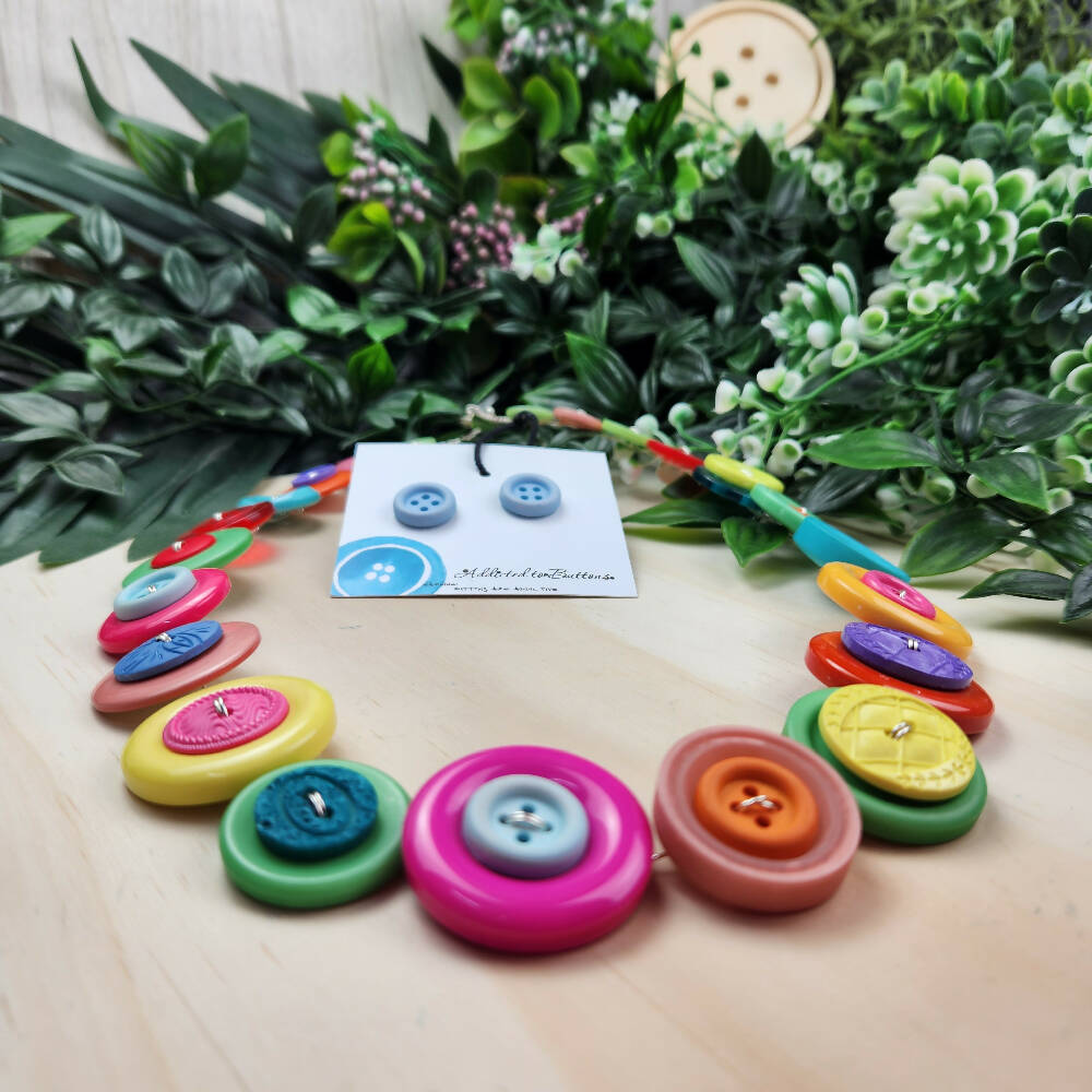 Button necklace rainbow Candy (4)
