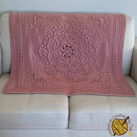 Pale Rose ‘Baby Arcadia’ Heirloom Handmade Baby Blanket 100% Acrylic