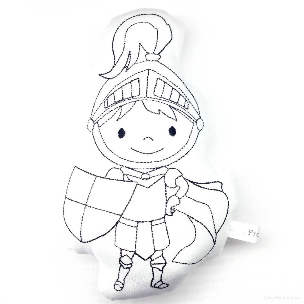 Colour In Knight and Dragon