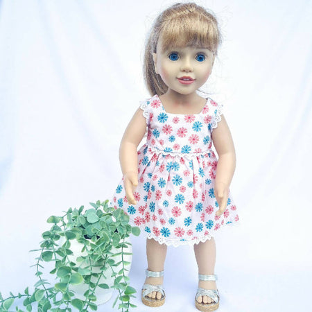 Doll Pink and Blue Floral Sundress