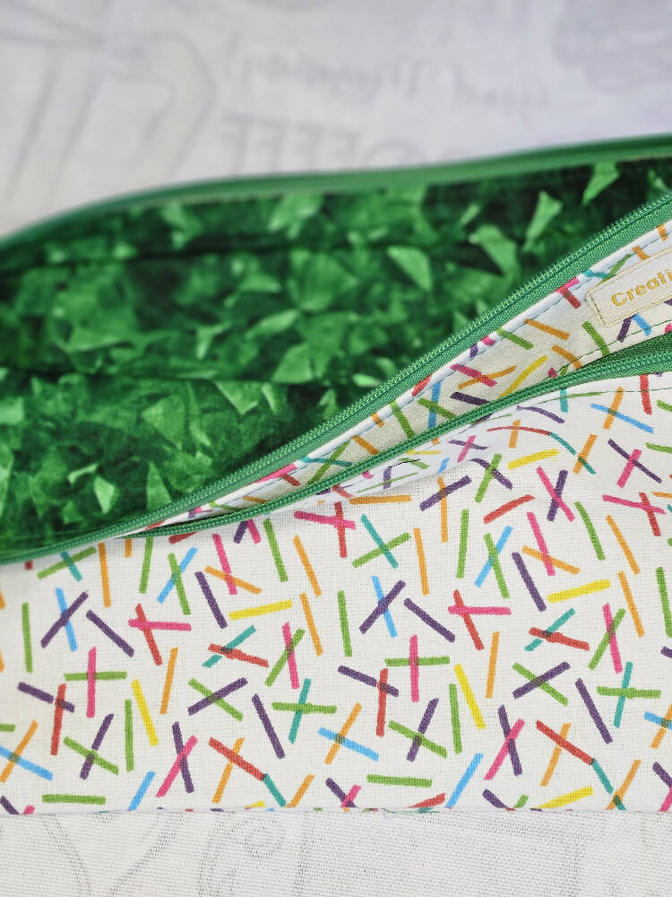 Handmade Pick Up Stix Double Zippered Pencil Case