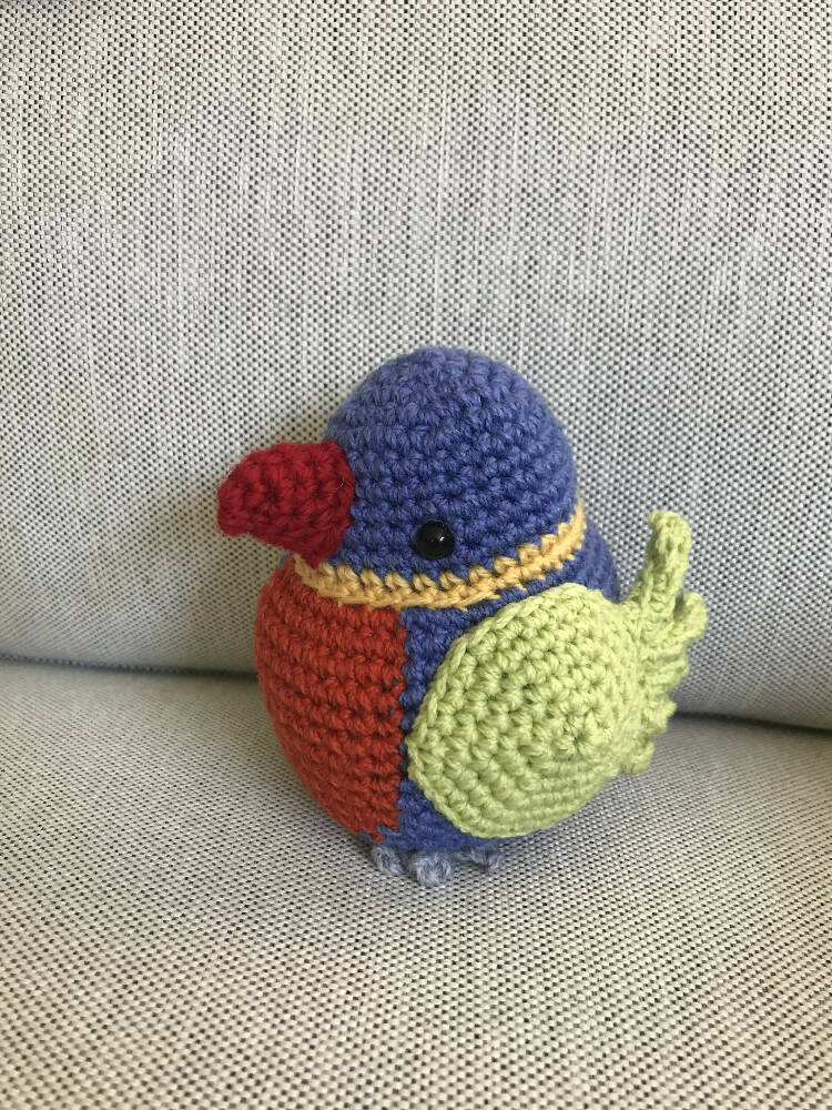 Lge Rainbow lorikeet - crocheted toy