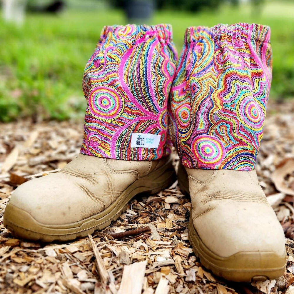 Sock/Boot Protectors - Pink Aboriginal Print