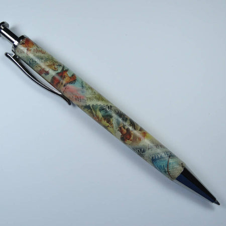 Resin Executive click style pen using Australiana Stamps