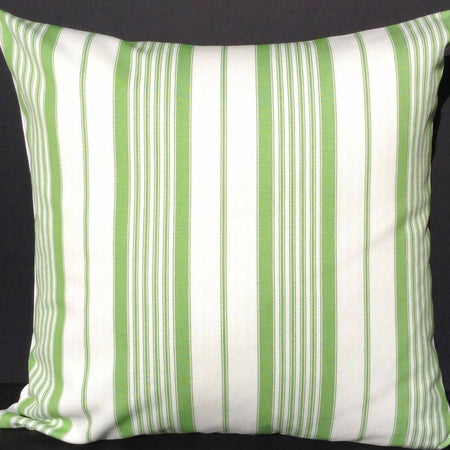 Green & white striped cushion cover