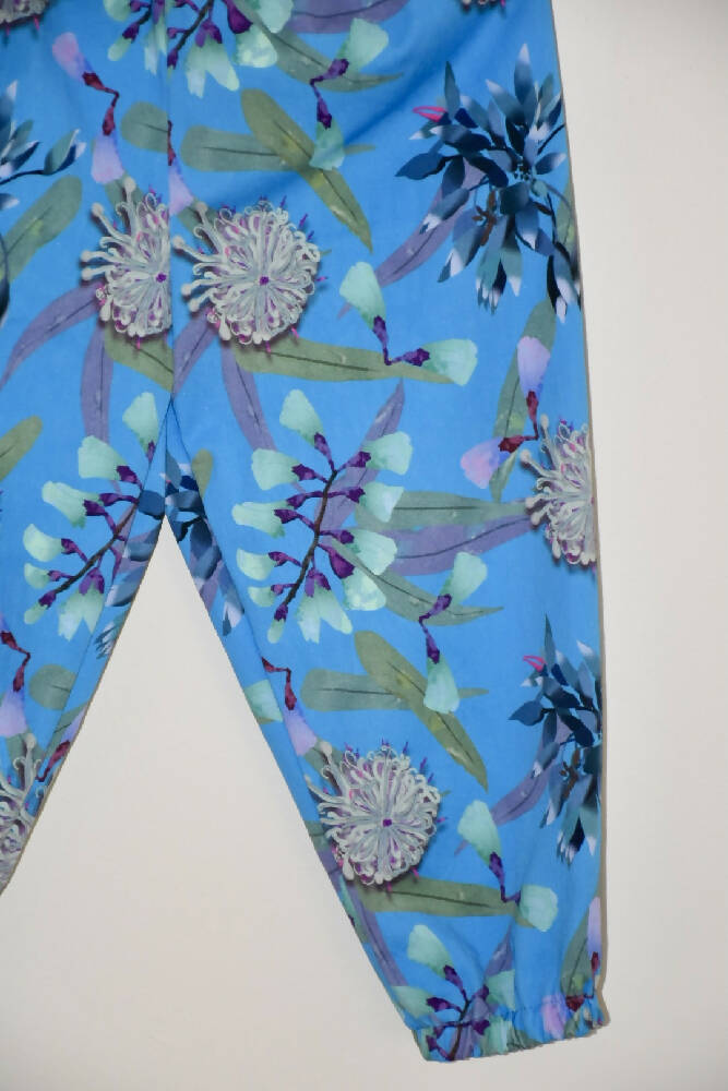 long pants in 3 sizes, 100% cotton stretch, original fabric design, cuffed ankle