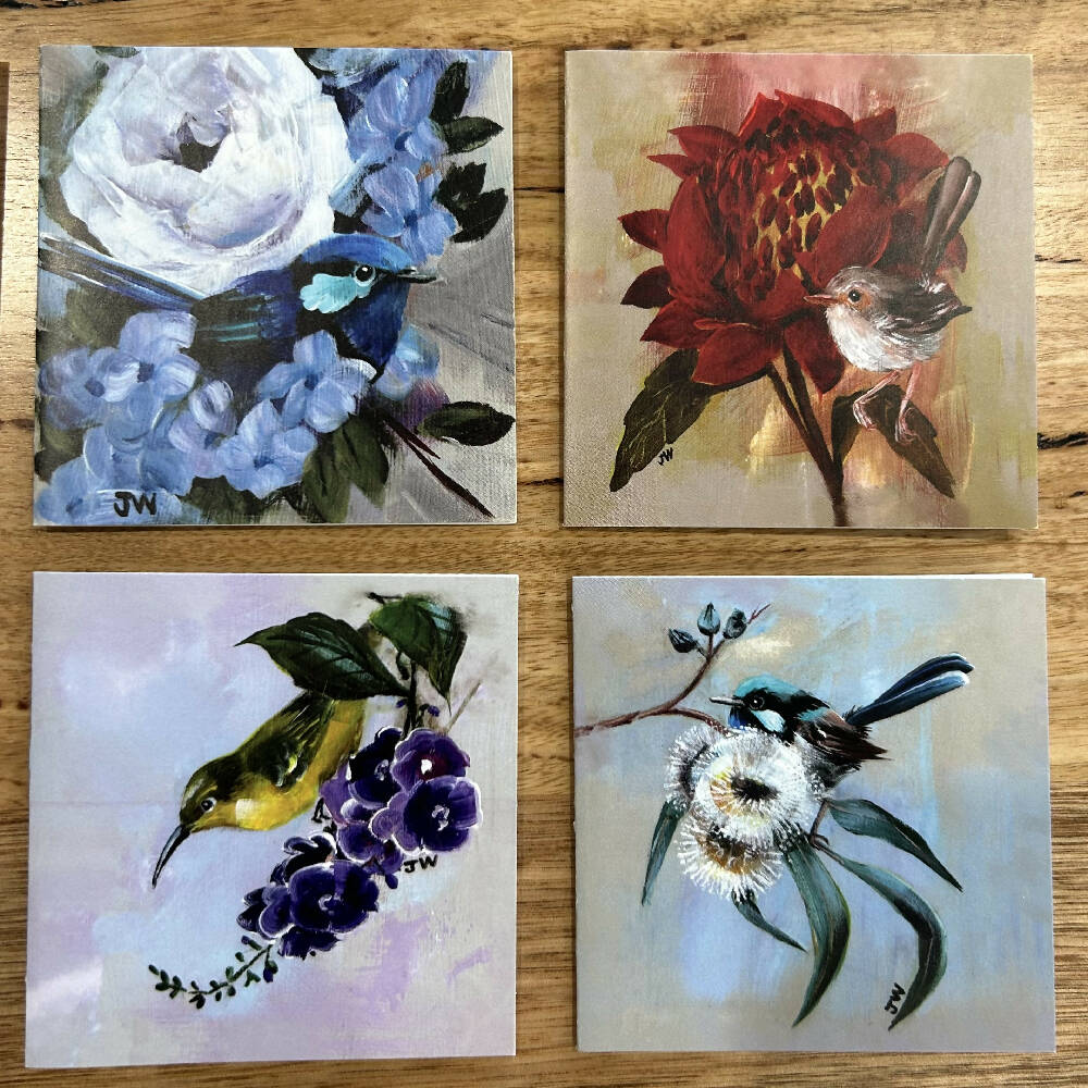Wrens and Flowers Card Set - Miscellaneous(6 pack)