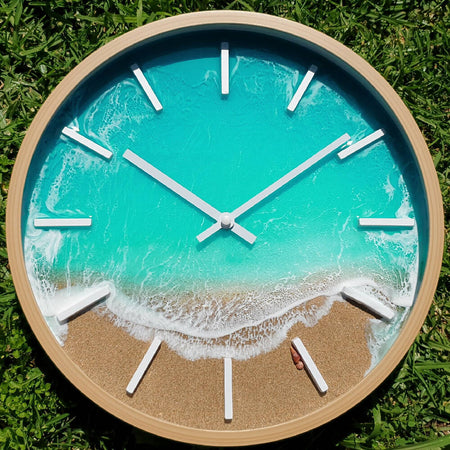 30 cm Beach Resin Art Wall Clock