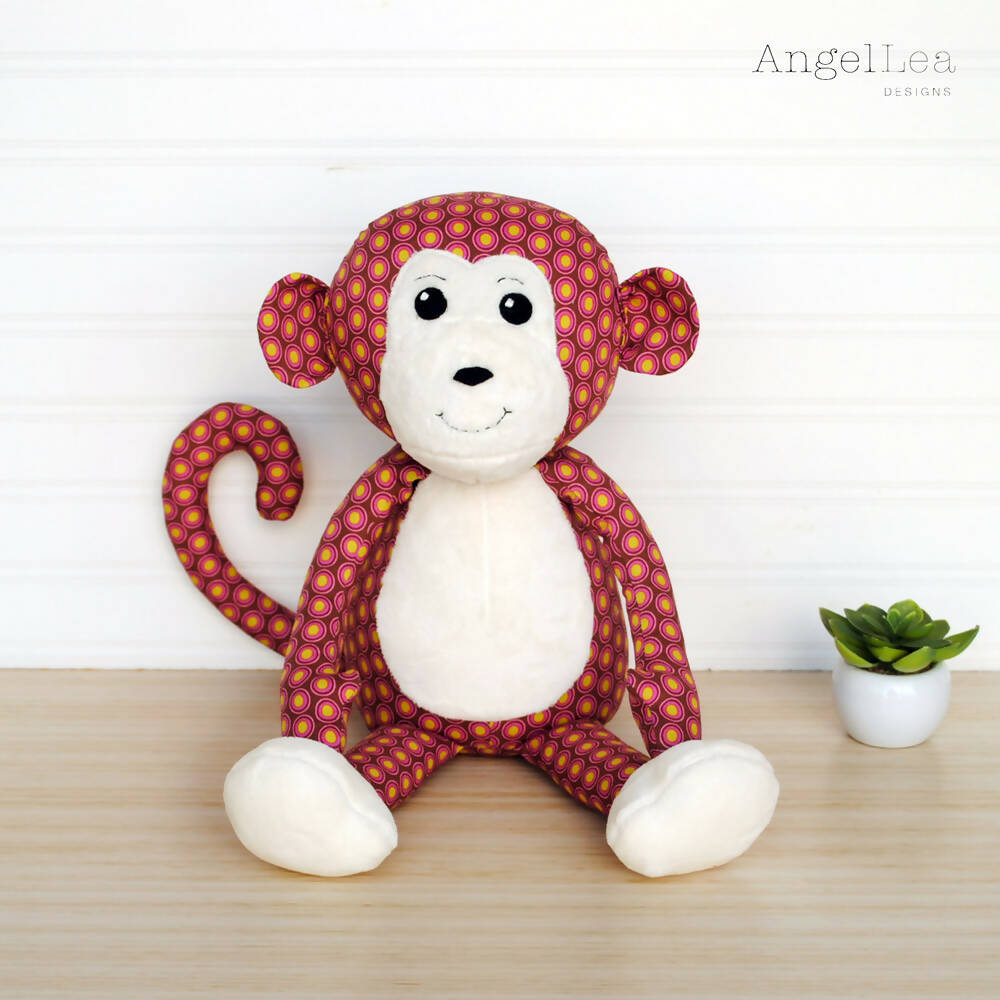 Monkey Stuffed Animal PDF Sewing Pattern