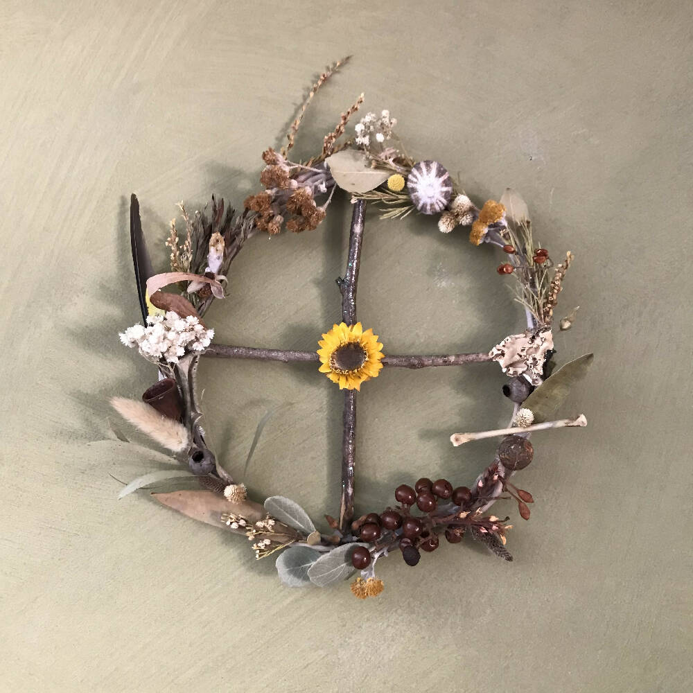 Wreath ~ Solar/Earth Cross (23cm x 25cm)