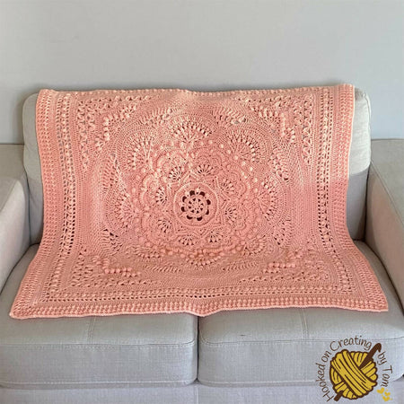 Apricot ‘Baby Arcadia’ Heirloom Handmade Baby Blanket 100% Acrylic