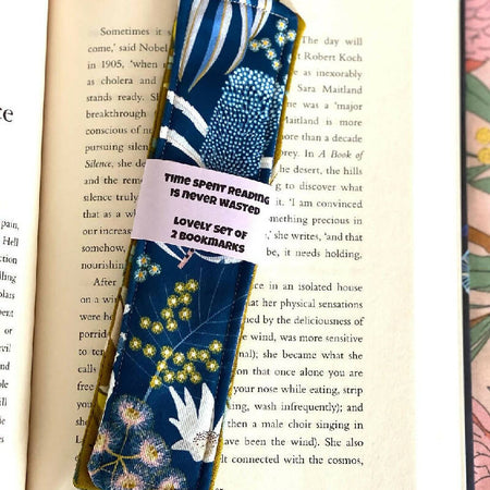 Floral Bookmarks - Navy Daisy