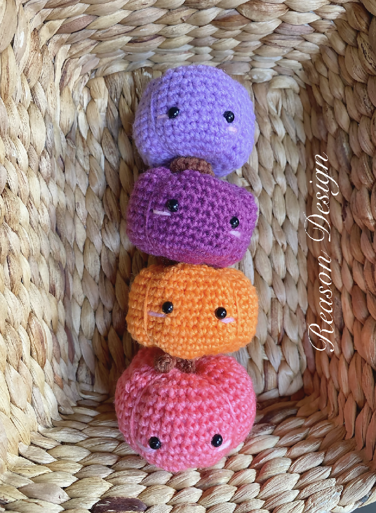 Small amigurumi crochet Pumpkin food plushie