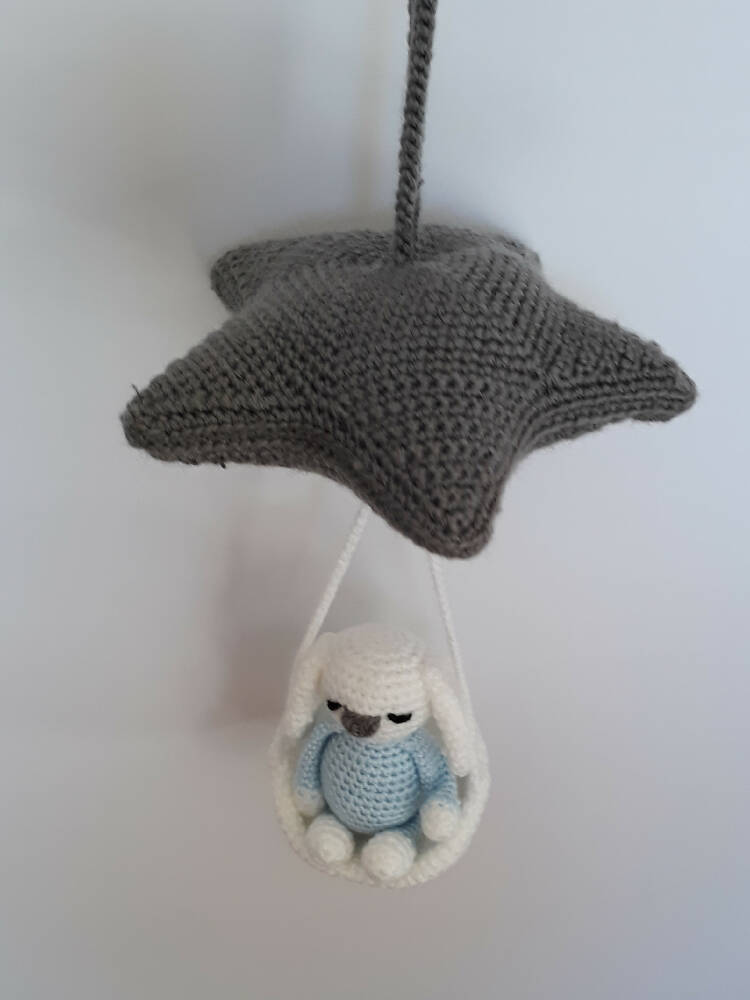 SALE Handmade crochet bunny rabbit baby mobile
