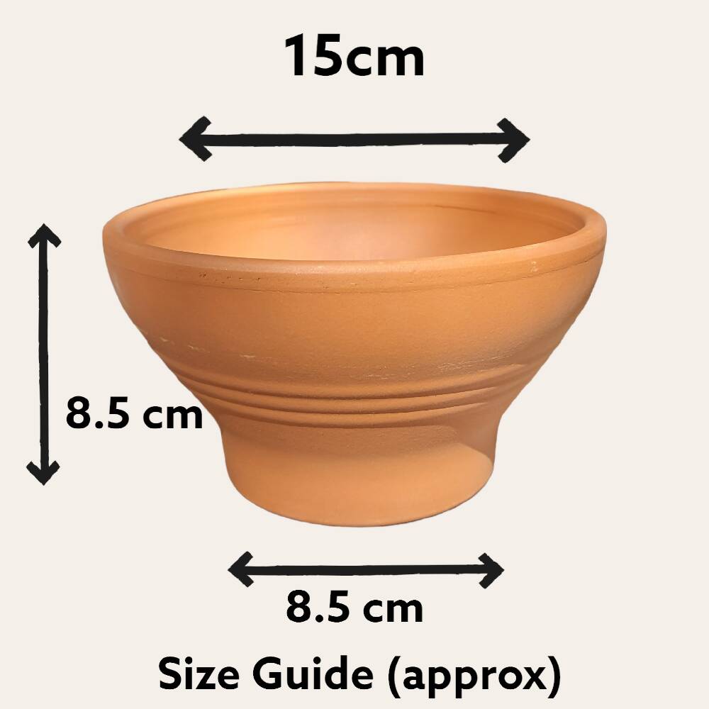 Hand Painted Terracotta Pot 15cm Purple and Silver Acrylic Pour