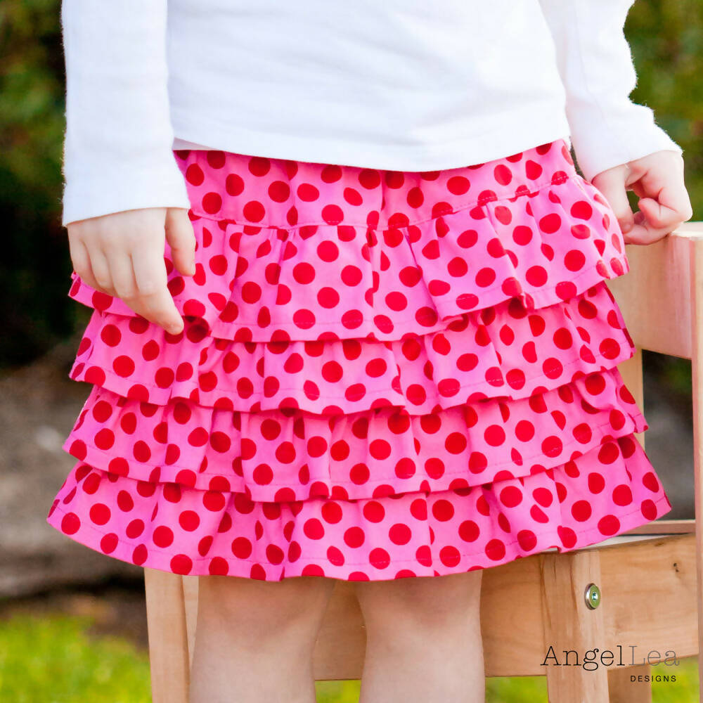 Lexi Ruffle Skirt HARD COPY Paper Sewing Pattern Girls Skirt