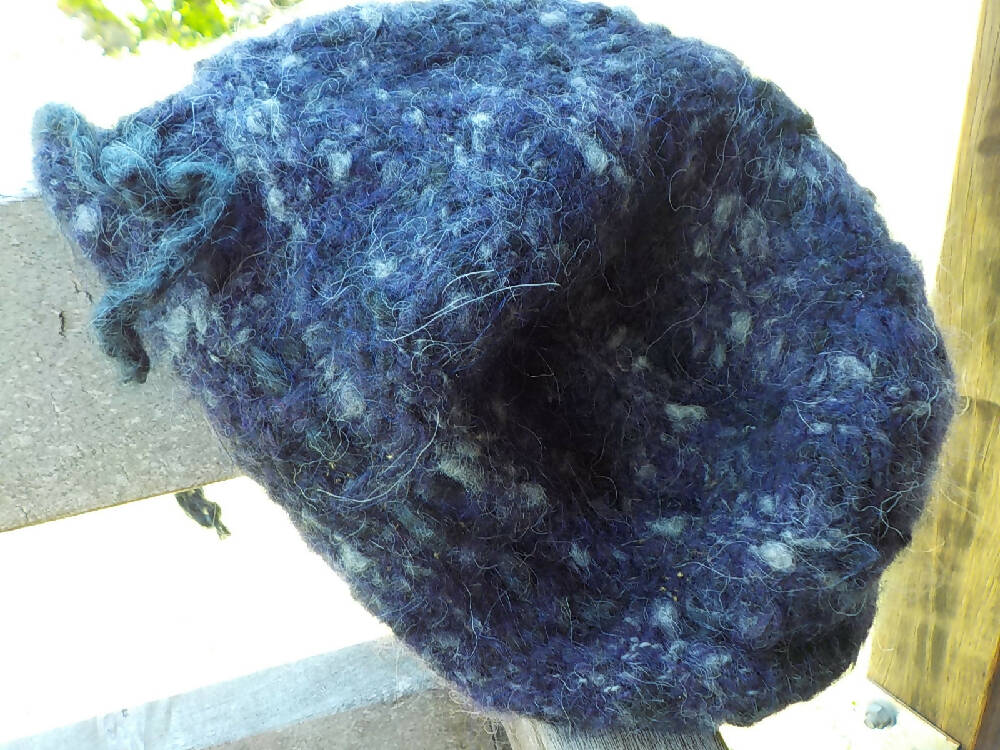 knitted slouch beanie made from mohair blend yarn 25% OFF!