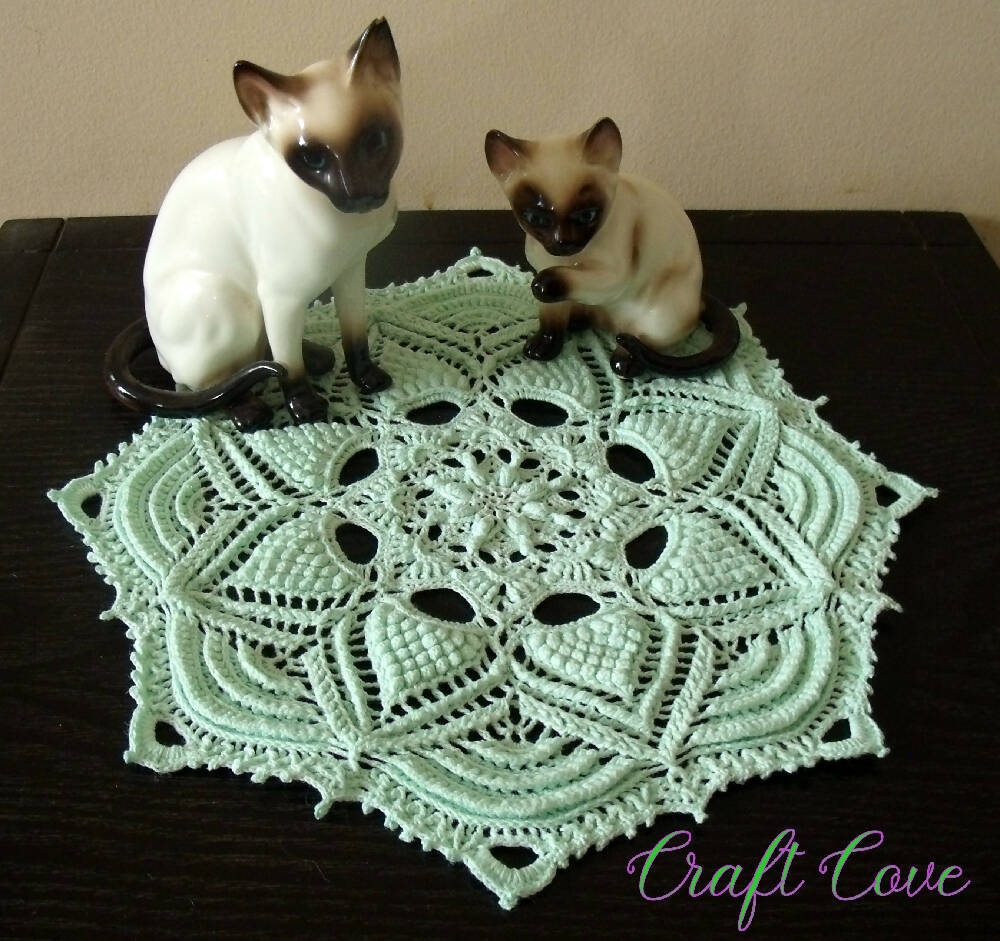 Textured Doily Mint Coloured intricate 3D look