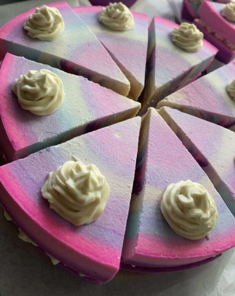 Birthday soap cake slice