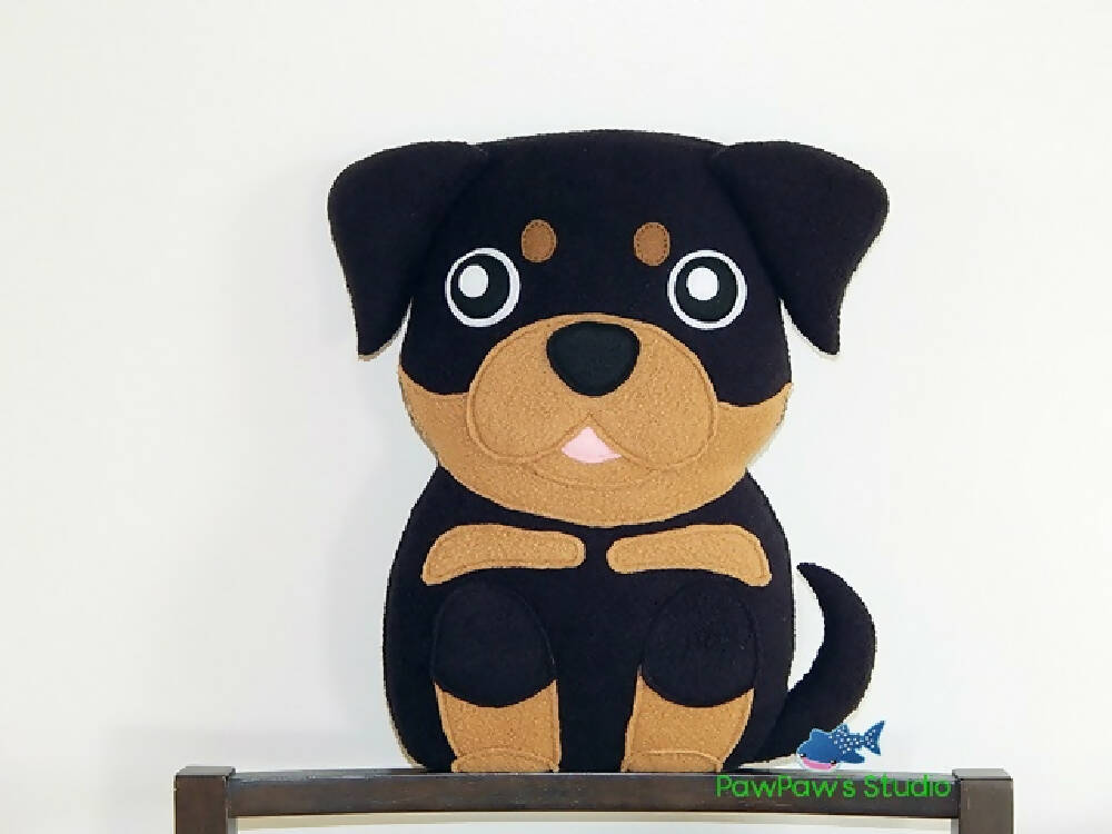 Rottsky Stuffed Animal Rottweiler Pillow Plush - Dog Softie- Home Decoration