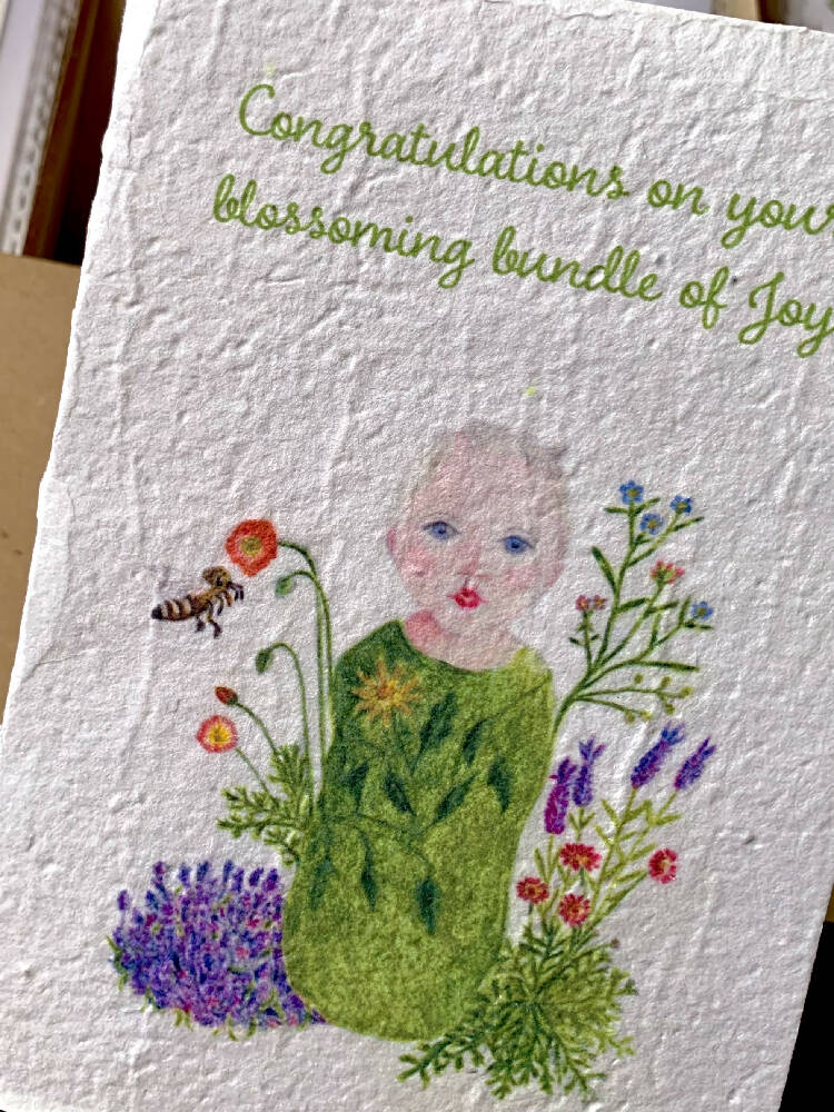 New Baby Seeded Paper Greeting Card