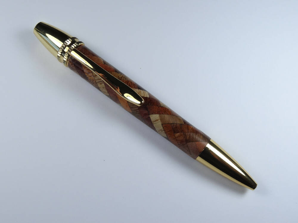 Polaris 360 degree Herringbone Segmented wood Pen