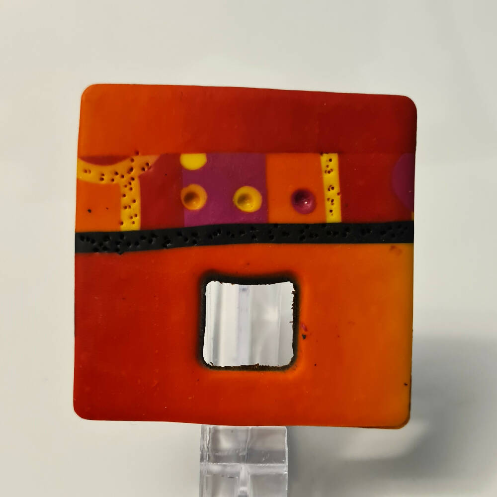 Orange Glasses Brooch