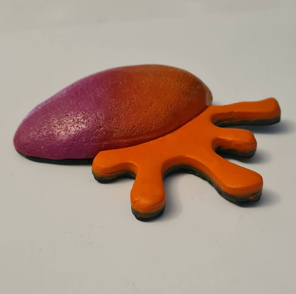Pink and Orange brooch
