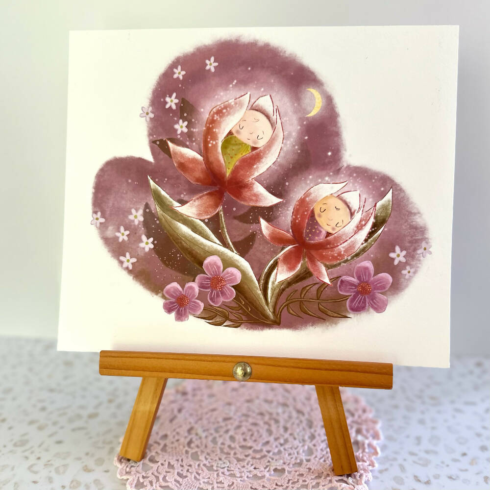 Whimsical Nursery Art Print – 'Moonlight Baby' Watercolour