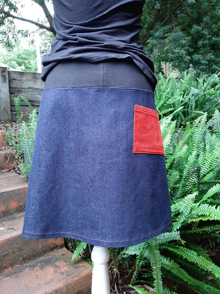 Orange flower skirt with 70s vibe