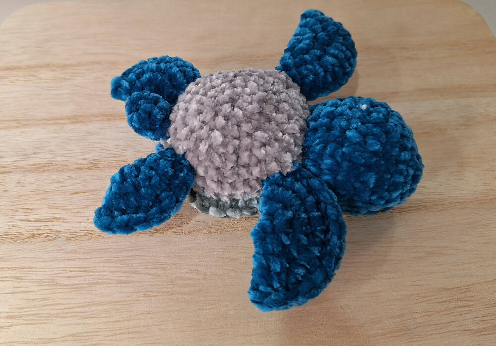 crocheted velvet sea turtle