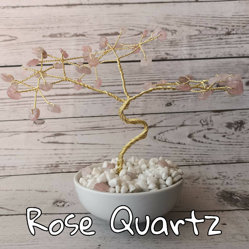 Rose Quartz Mini Gem Tree already made