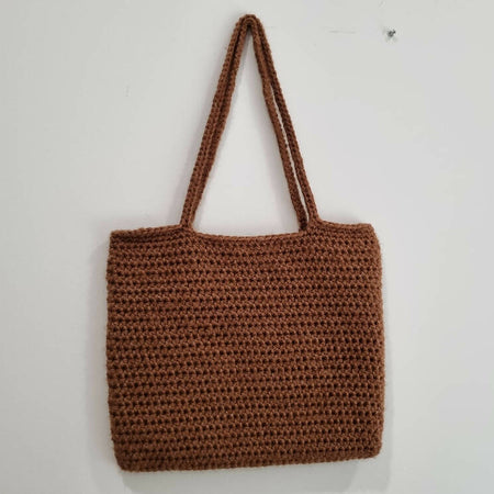 Medium Crochet Tote Bag - made with 100% recycled polyester yarn (37cmW x 30cmH)