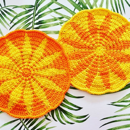 Set of 2 Hand made Crochet Washcloths Spa cloths or Dishcloths