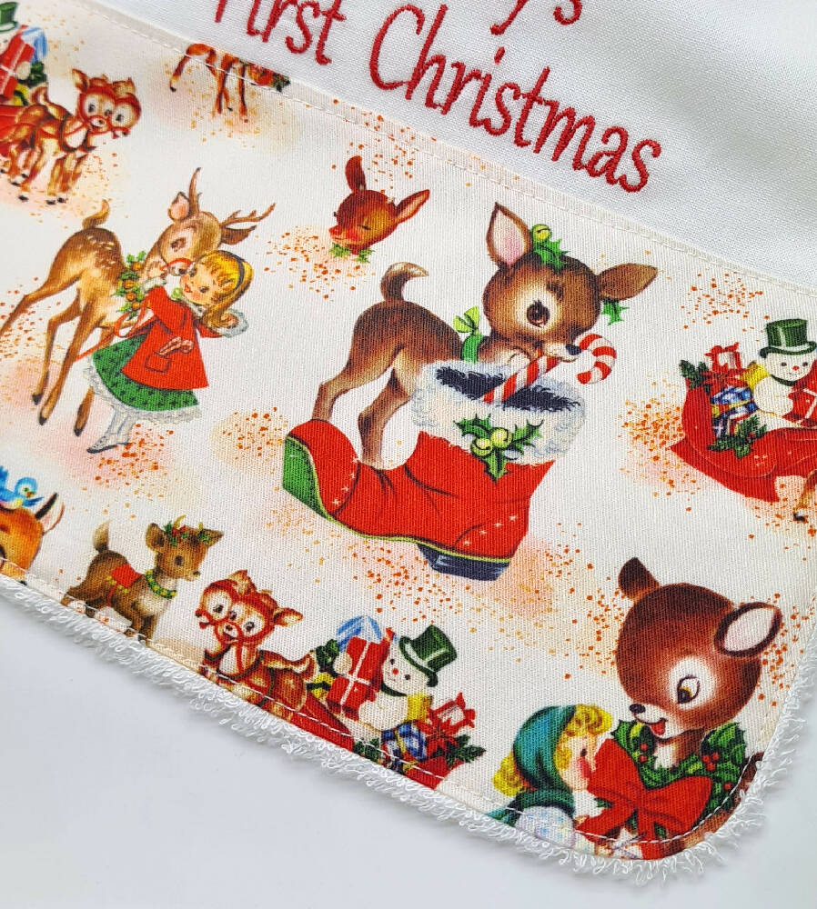 Personalised First Christmas Baby Bib Gift