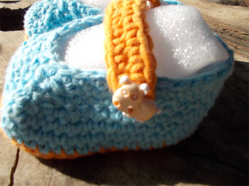 crochet baby shoes with vintage buttons 20% off!