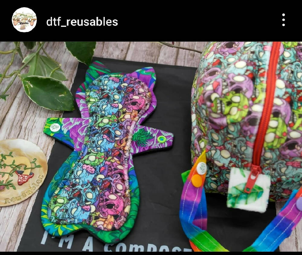 dig the flow reusables cloth pad naomi's kitty pattern