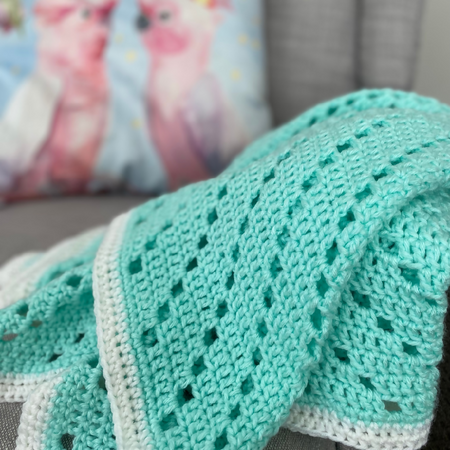 Baby Blanket Crochet Pram Blanket Mint